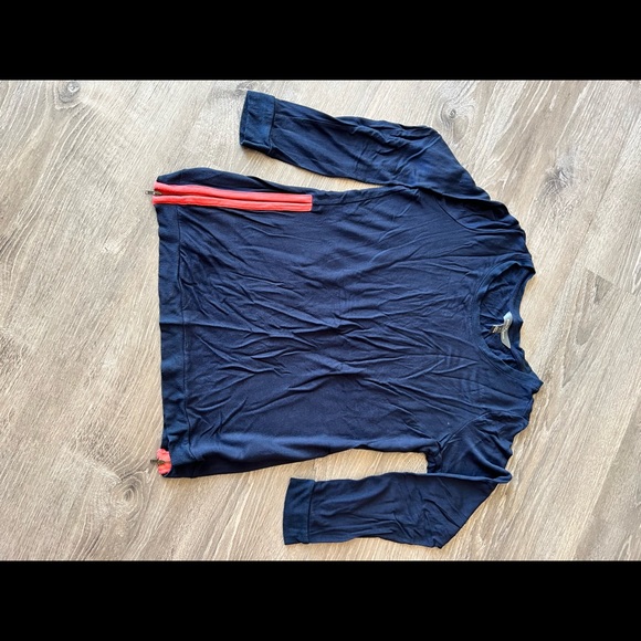 Navy crewneck with side zips - Picture 1 of 1